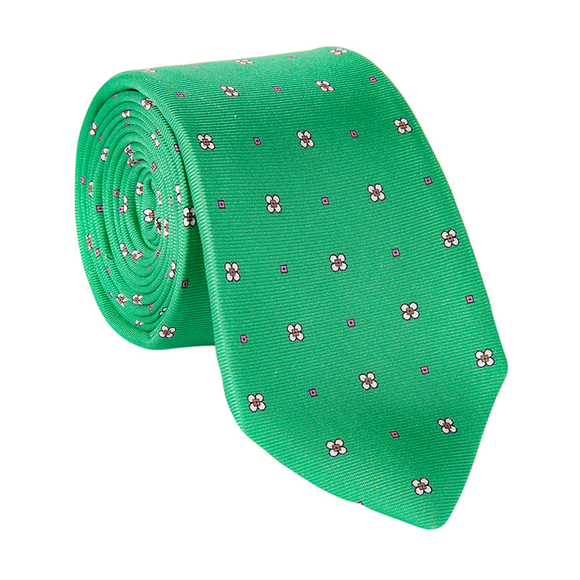 MATTABISH GREEN & WHITE FLORAL TIE | MENS - Picture 2 of 4